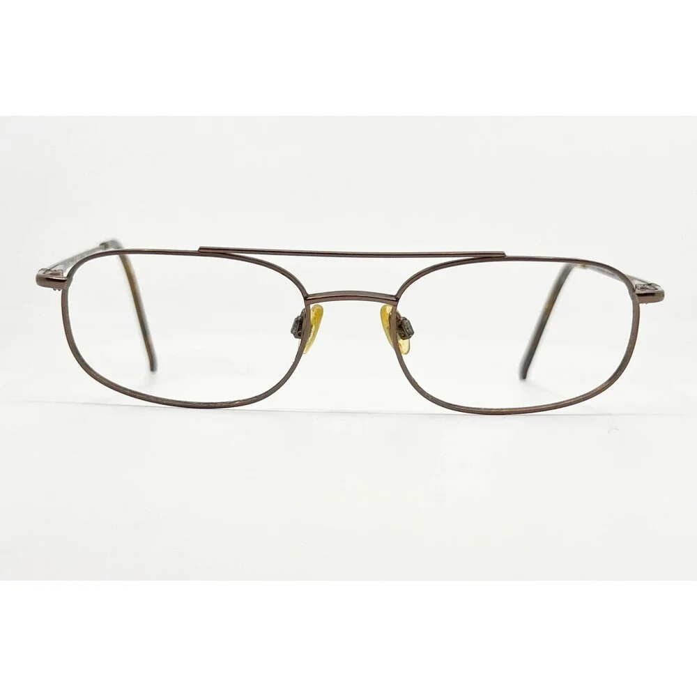Izod Eyeglasses Mens Brown Aviator Double Bridge Metal Frame 54-18-140 335